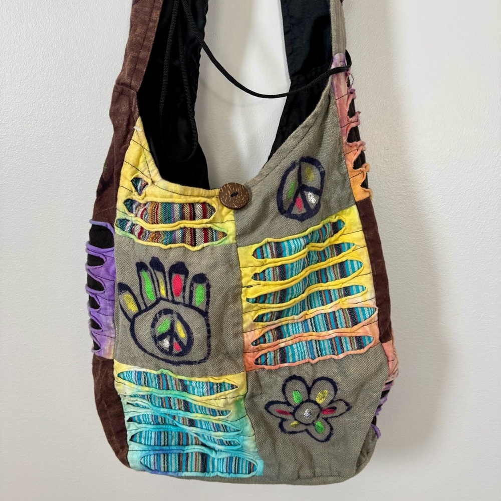 Boho Multicolor Patchwork Shoulder Bag - image 1